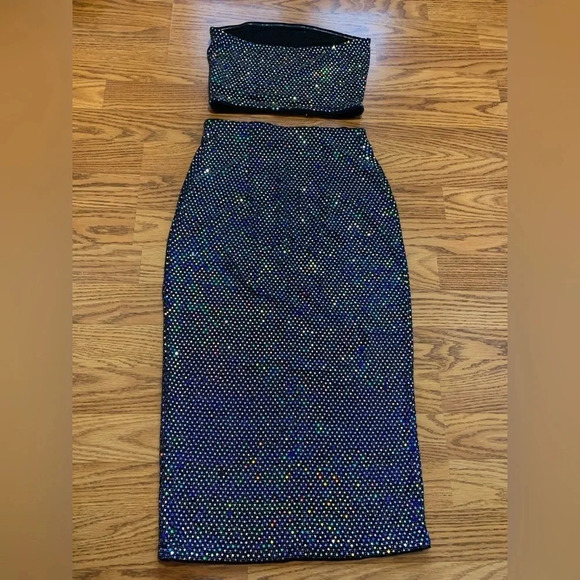 H&M Sparkle Tube Skirt Set size xs - Picture 3 of 8